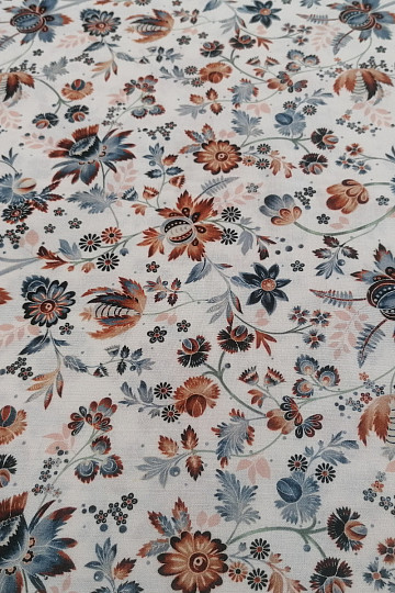 Pamutszövet VARANASI KALAMKARI fehér