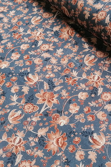 VARANASI KALAMKARI kék pamutszövet
