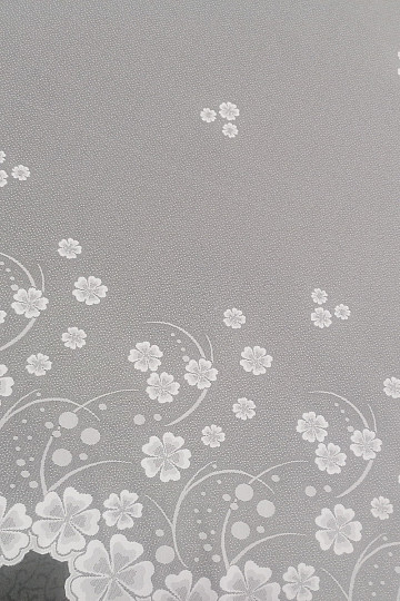 Jacquard függöny A39000 fehér virágok