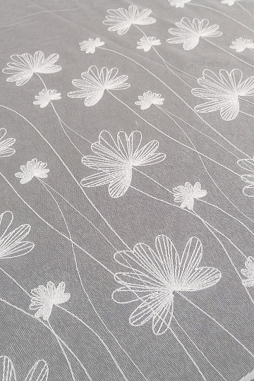 Luxus hímzett fehér függöny virágokkal 11749/0001