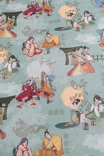 Dekoratív szövet JAPÁN ZÖLD