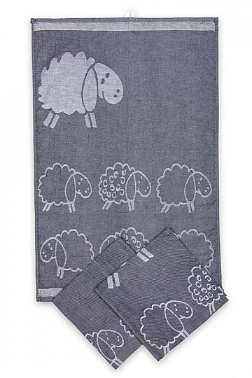 SHEEP konyharuha sötétszürke 3 db