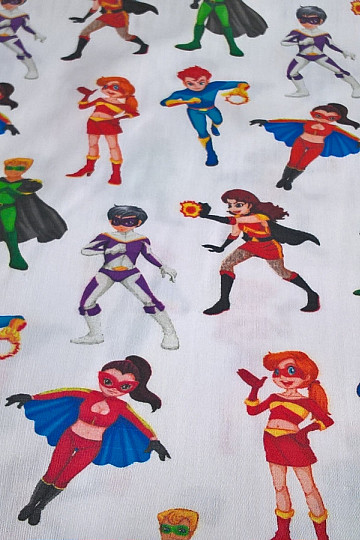 Gyerek pamut szatén ACTION HEROES digitális