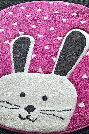 Gyerek kerek szőnyeg PASTEL Bunny rózsaszín