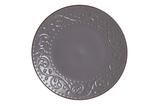 Sekély tányér GREY RELIEF 27,5x2cm szürke