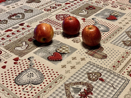 Gobelin terítő és sál SRDCE NATUR II