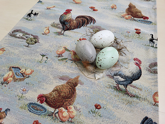 Gobelin terítő és sál HÁTTÉRI TYÚK
