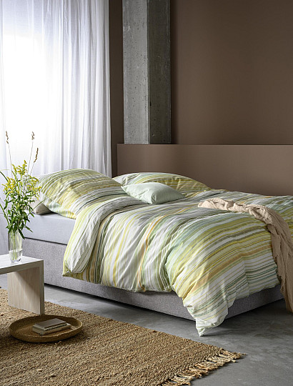 IRISETTE luxus pamut szatén MAGIC 30 csíkos zöld