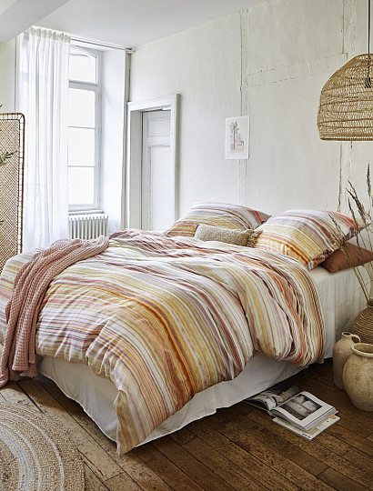 IRISETTE luxus pamut szatén MAGIC 50 narancssárga csíkos