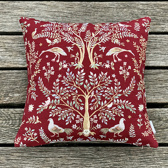 Gobelin párnahuzat WILLIAM MORRIS bordó - az egész