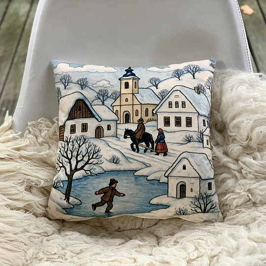 Karácsonyi dísztakaró Téli félpótkocsihoz