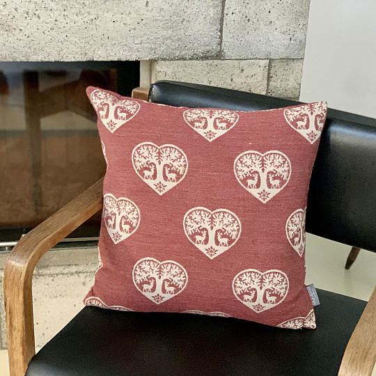 Luxus díszes huzat SZÍV SZARVASOS piros A