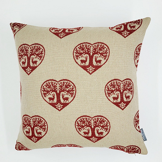 Luxus díszes takaró SZÍV SZARVASOS piros B