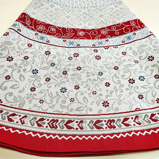 Kerek gobelin terítő VIRÁGOK KERETBEN