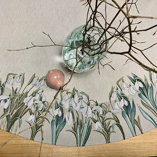 Kerek gobelin terítő HÓPEHELYEK