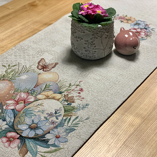 Húsvéti terítő és sál TOJÁSOK A FŰBEN