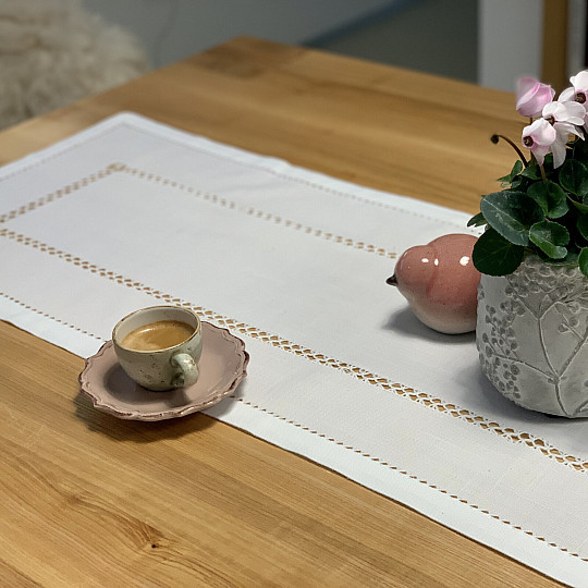 Asztalterítő és sál FEHÉR NYITÓ