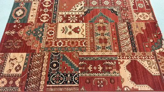 Luxus gyapjúszőnyegek ROYAL PATCHWORK multi red