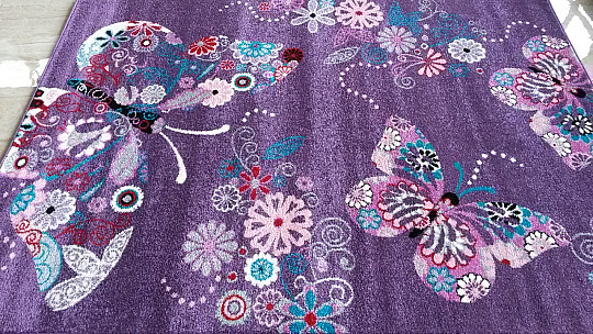 Gyermek szőnyeg BELLA Butterflies purple
