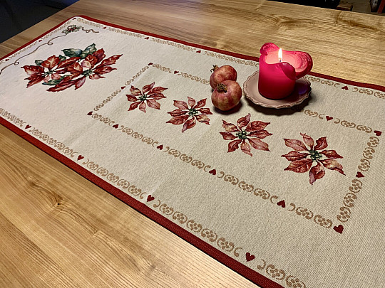Gobelin abrosz karácsonyi rózsák