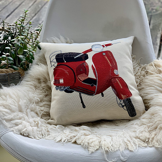 Gobelin párnahuzat RED SCOOTER VESPA