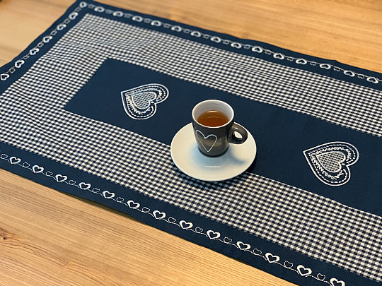 Hímzett terítő és sál RURAL STYLE kék