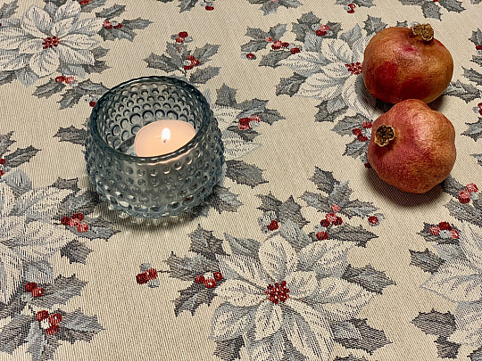 Gobelin terítő, sál KARÁCSONYI CSILLAG EZÜST