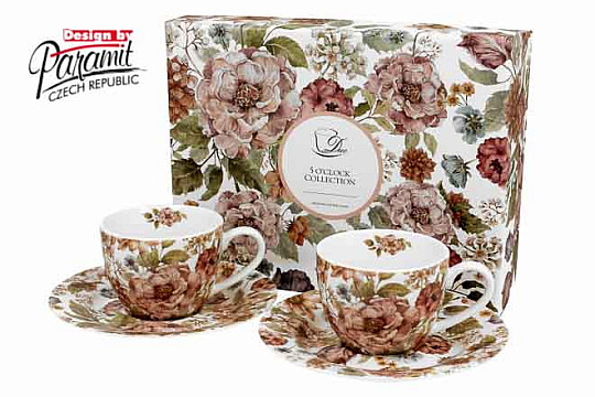 Pasztell virágok fehér espresso šapo 90 ml készlet 2 ks