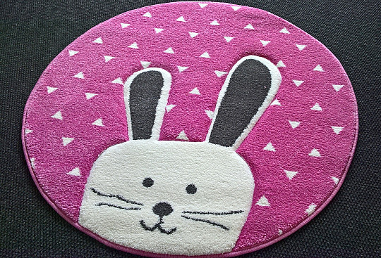 Gyerek kerek szőnyeg PASTEL Bunny rózsaszín