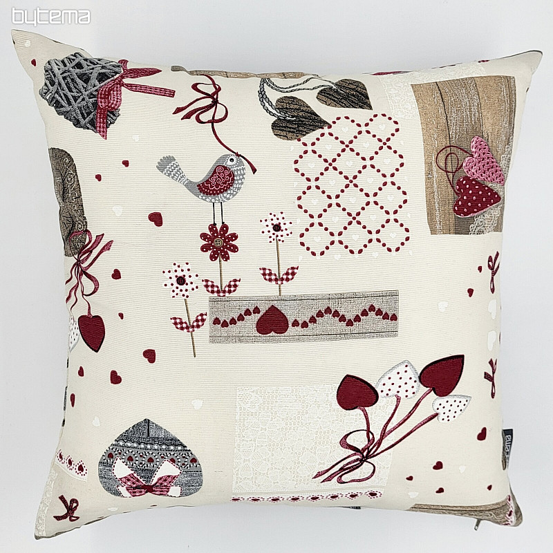Dekoratív párnahuzat TM PATCHWORK bordó