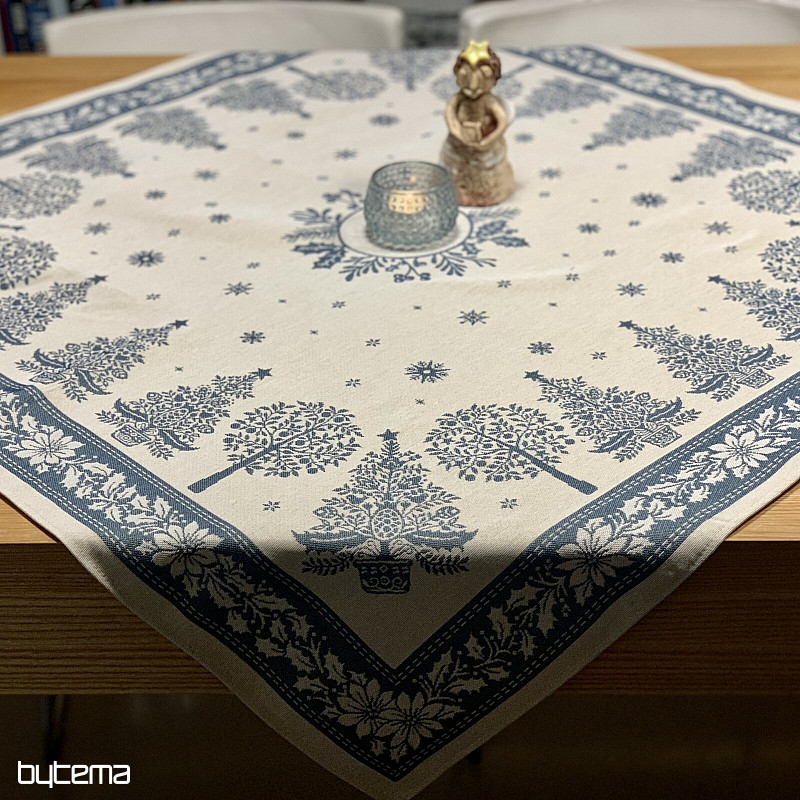 Gobelin terítő és sál NÉPKARÁCSONY kék