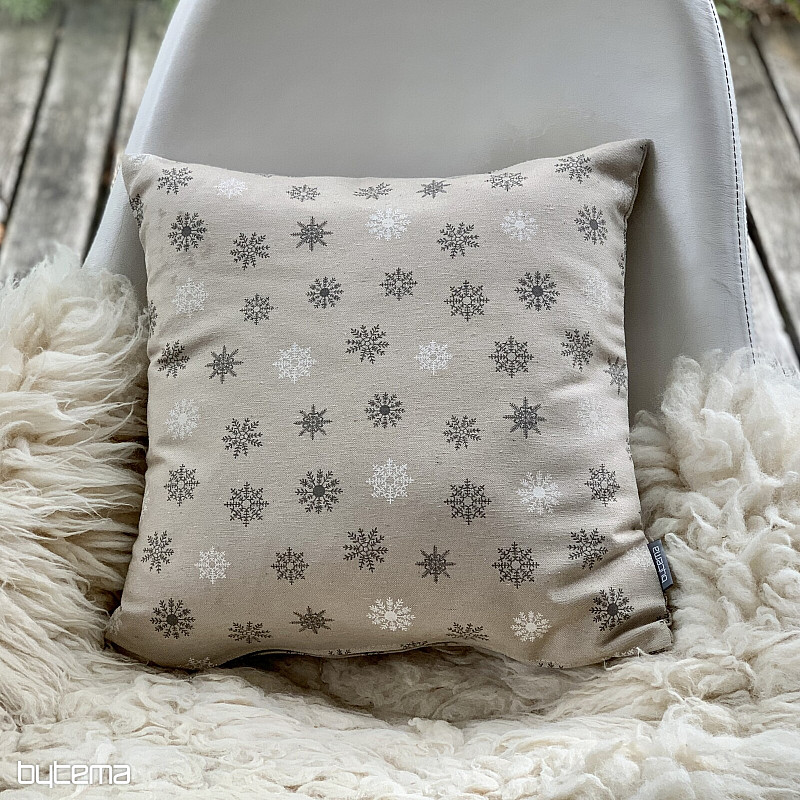 Karácsonyi dísztakaró PELYHEK SZÜRKE FEHÉR