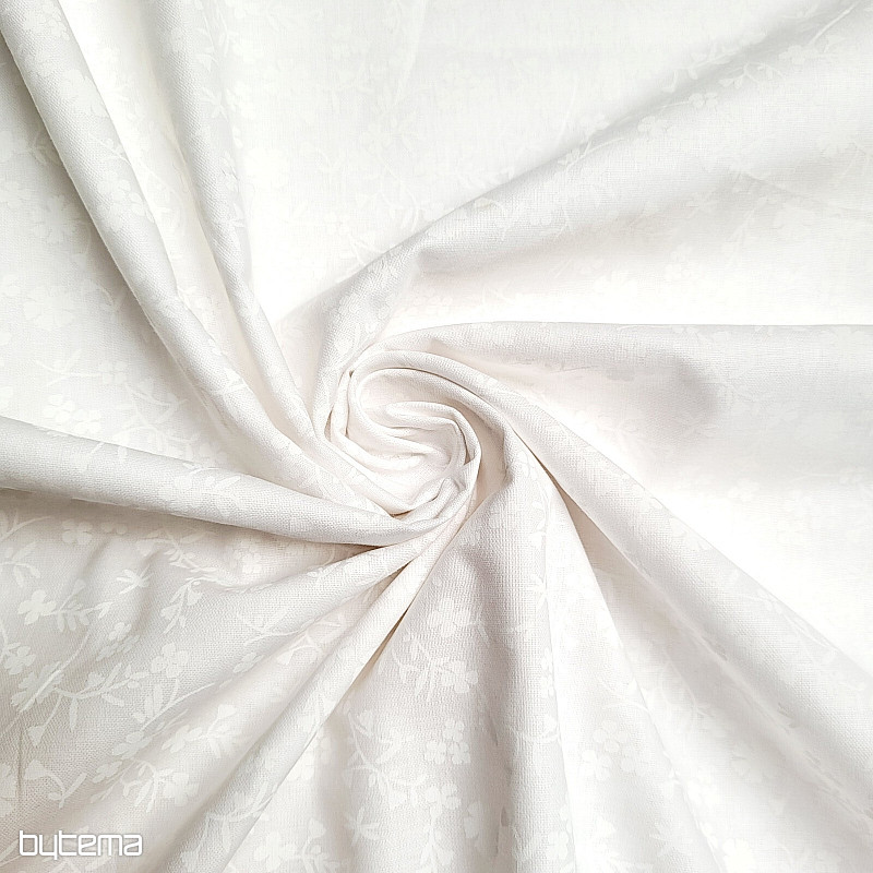 Pamut dekorációs anyag MARGELIE virág FEHÉR