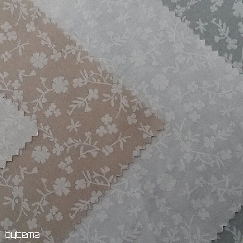 Pamut dekorációs anyag MARGELIE virág BÉZS