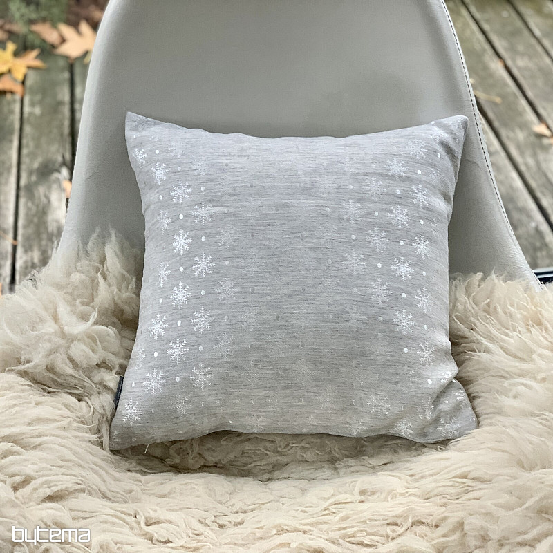 Karácsonyi dísztakaró SZÜRKE-EZÜST PEHELYEK