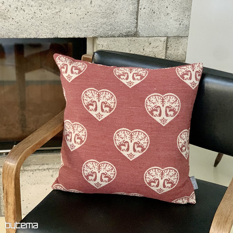 Luxus díszes huzat SZÍV SZARVASOS piros A