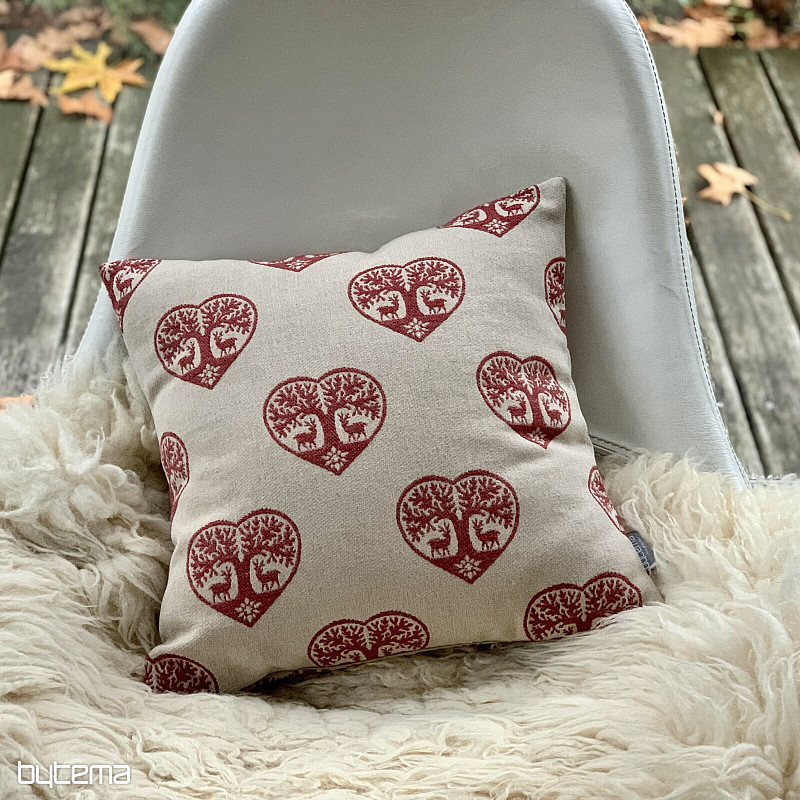 Luxus díszes takaró SZÍV SZARVASOS piros B