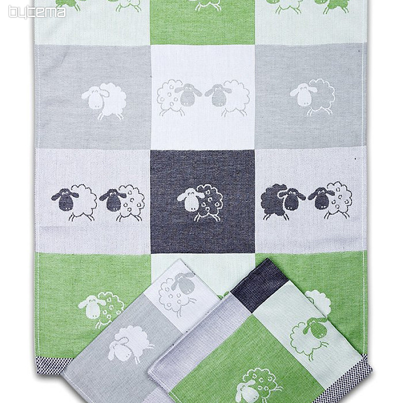 Konyha törölközők SHEEP KOSTKA GREEN 3 db