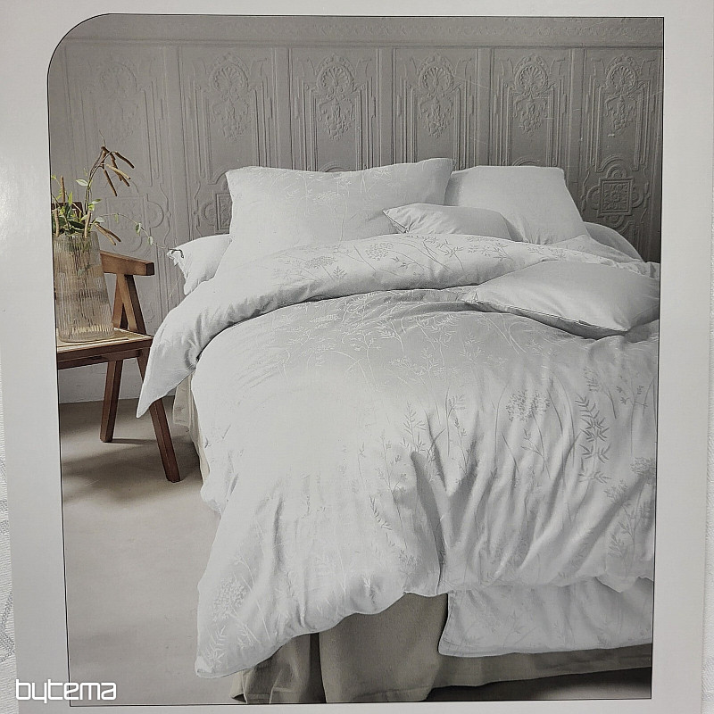 Luxus pamut damaszt WEISS WHITE