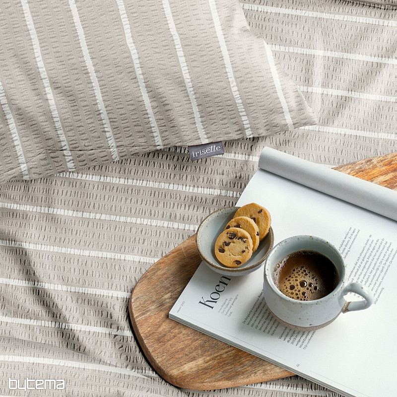 IRISETTE luxus puha krepp EASY 8548-80 Csíkos bézs