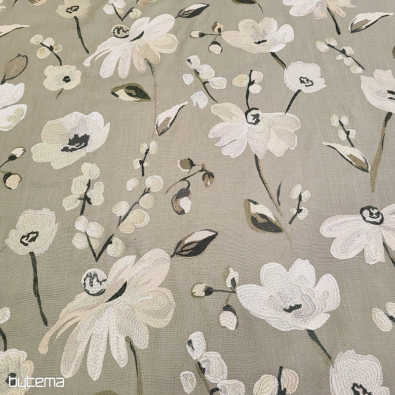 RICAMATO HÍMZÉSŰ Dekoratív anyag lenvászonnal