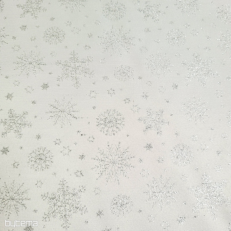 Dekoratív teflon szövet FLAKES COPO LUREX ezüst