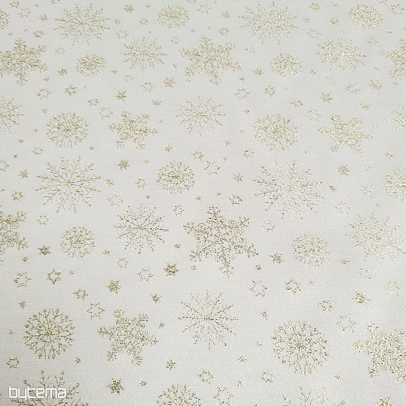 Dekoratív teflon szövet FLAKES COPO LUREX arany