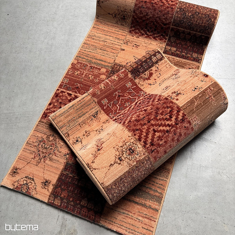 Luxus gyapjú futófelület ROYAL PATCHWORK zöld