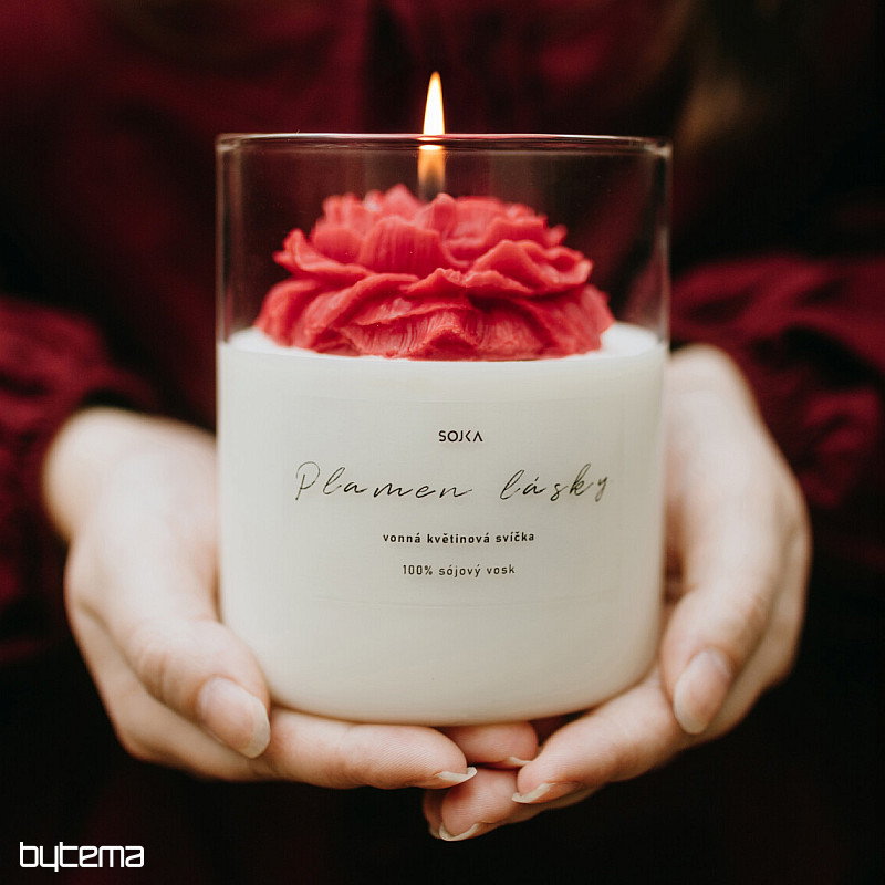 FLAME OF LOVE illatos virággyertya tetővel