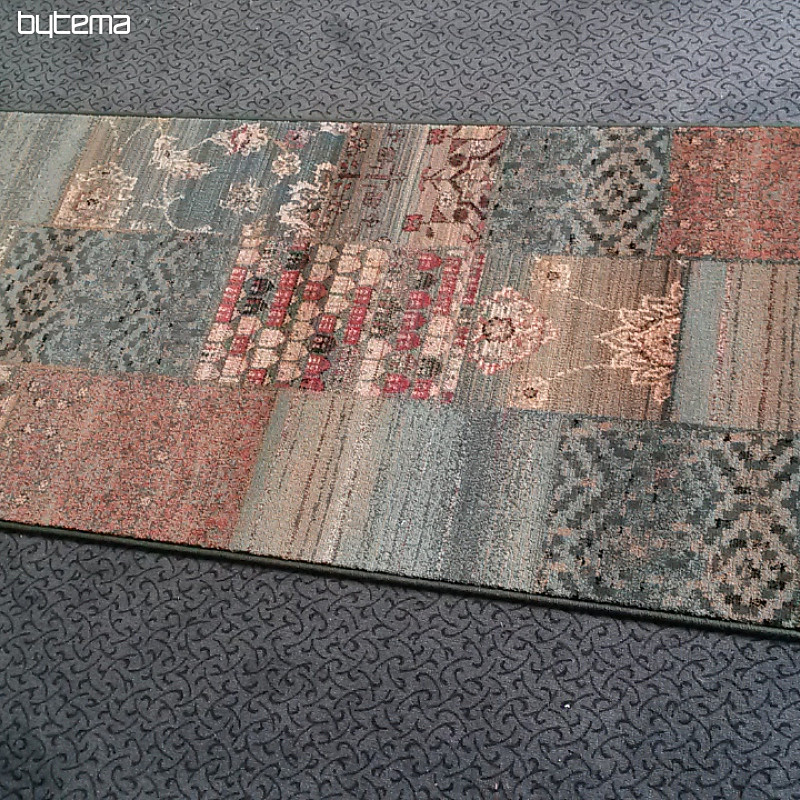 Luxus gyapjú futófelület ROYAL PATCHWORK zöld