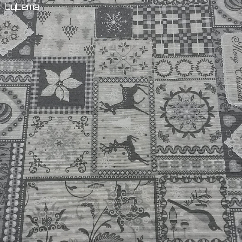 Dekoratív szövet karácsonyi TIROL szürke