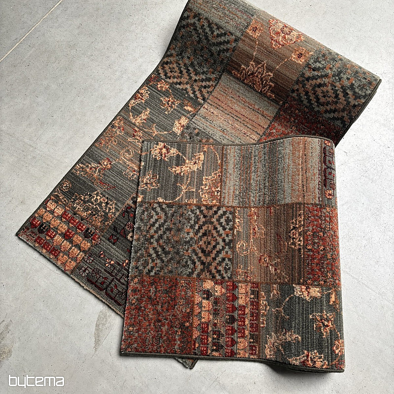 Luxus gyapjú futófelület ROYAL PATCHWORK zöld