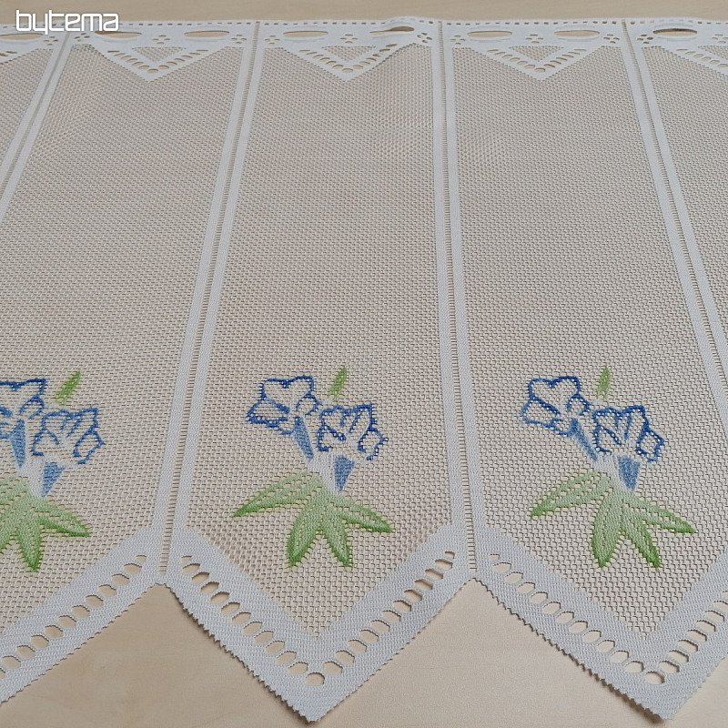 Jacquard függöny DD 875 Kék virágok