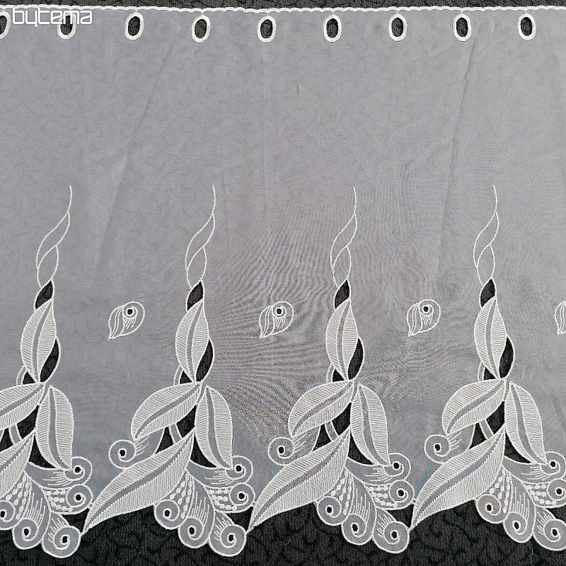 Függöny ólomüveghez - voile hímző levelekkel 1696